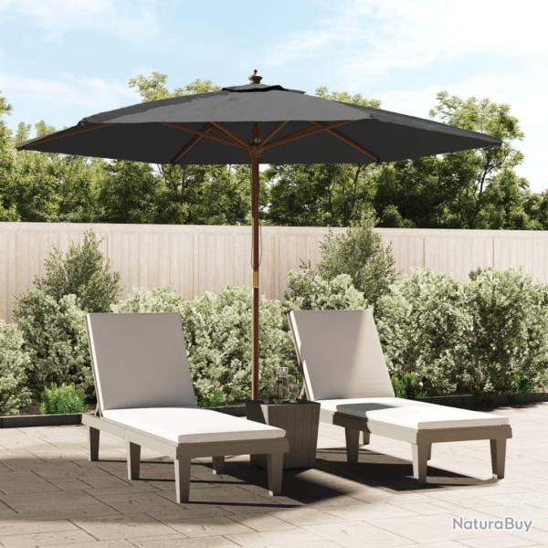 Parasol de jardin avec m�t en bois anthracite 299x240 cm