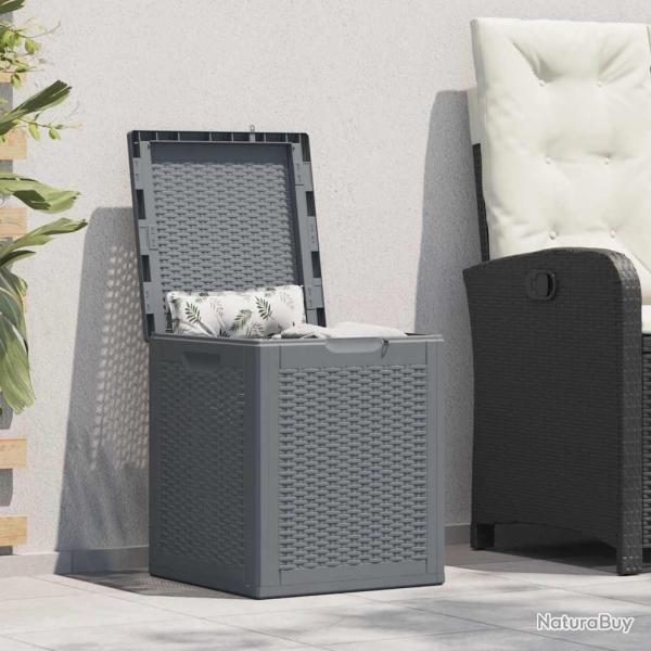 Bo�te de rangement de jardin gris PP rotin 90 L
