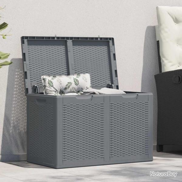 Bo�te de rangement de jardin gris PP rotin 180 L