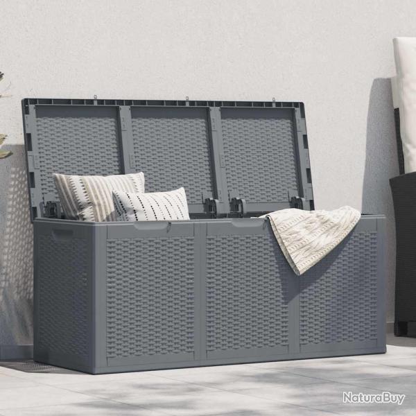 Bo�te de rangement de jardin gris PP rotin 270 L