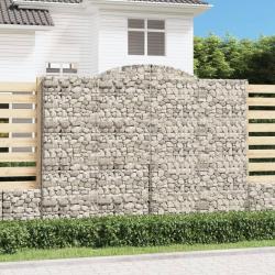Paniers &agrave; gabions arqu&eacute;s 2 pcs 300x50x220/240 cm fer galvanis&eacute;