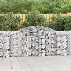 Paniers &agrave; gabions arqu&eacute;s 4 pcs 300x30x100/120 cm fer galvanis&eacute;