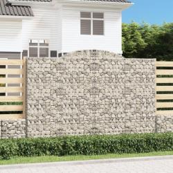 Paniers &agrave; gabions arqu&eacute;s 2 pcs 300x50x200/220 cm fer galvanis&eacute;