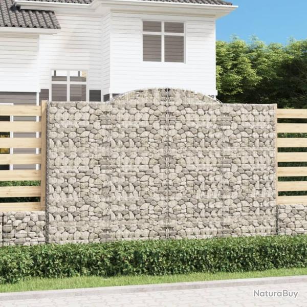 Paniers � gabions arqu�s 2 pcs 300x50x200/220 cm fer galvanis�
