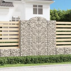 Paniers &agrave; gabions arqu&eacute;s 3 pcs 200x50x220/240 cm Fer galvanis&eacute;