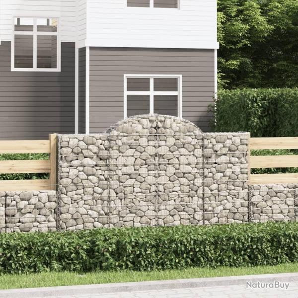Paniers � gabions arqu�s 5 pcs 200x50x120/140 cm Fer galvanis�