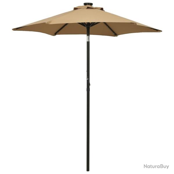 Parasol de jardin avec lumi�res LED taupe 200x211 cm aluminium