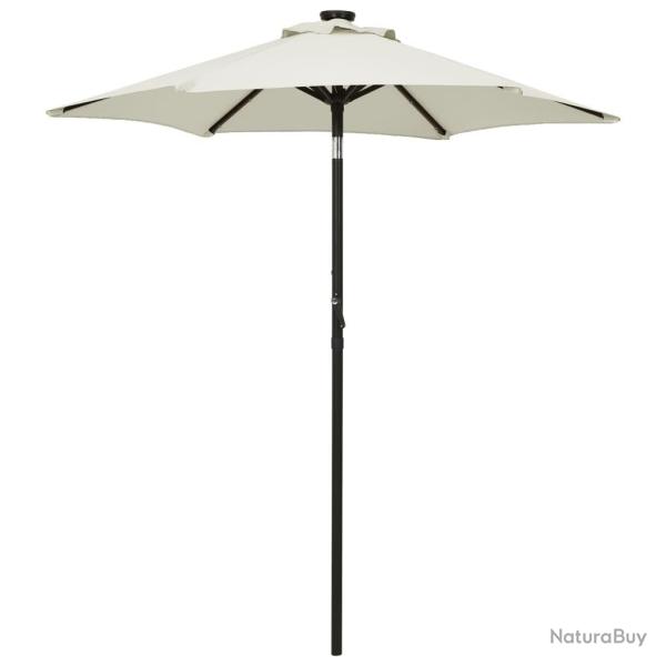 Parasol avec lumi�res LED sable 200x211 cm aluminium