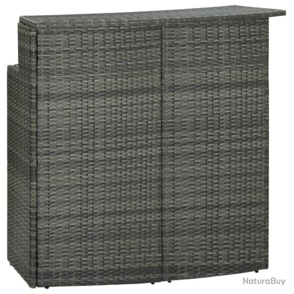 Table de bar de jardin Gris 120x55x110 cm R�sine tress�e
