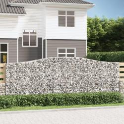 Paniers &agrave; gabions arqu&eacute;s 2 pcs 400x30x140/160 cm Fer galvanis&eacute;
