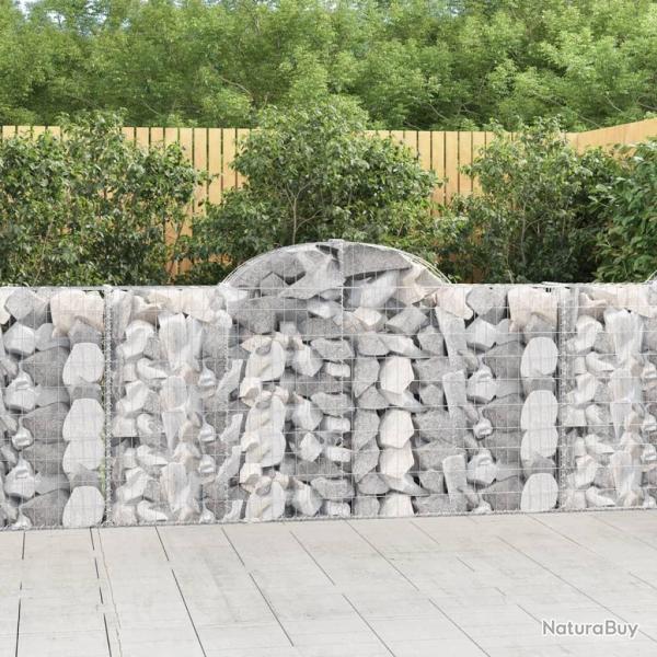 Paniers � gabions arqu�s 6 pcs 200x30x100/120 cm Fer galvanis�