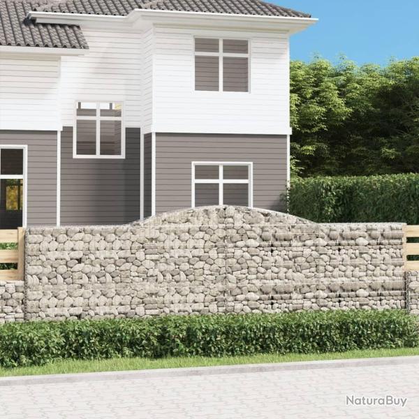 Paniers � gabions arqu�s 3 pcs 400x30x120/140 cm Fer galvanis�