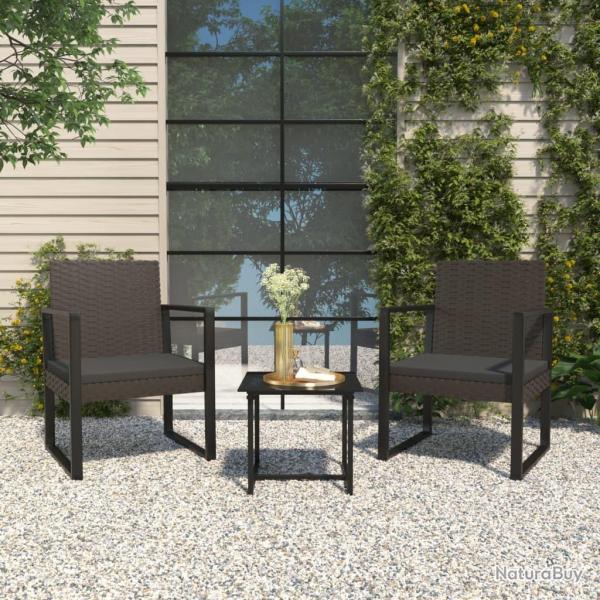 Fauteuil de jardin avec coussin Noir R�sine tress�e
