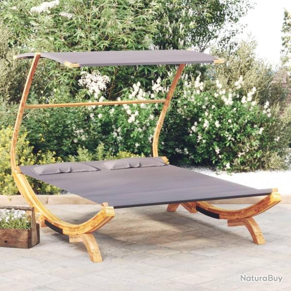 Lit repos et auvent 165x203x138cm Bois courb� massif Anthracite
