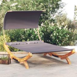 Lit repos et auvent 165x203x126 cm Bois courb&eacute; Anthracite