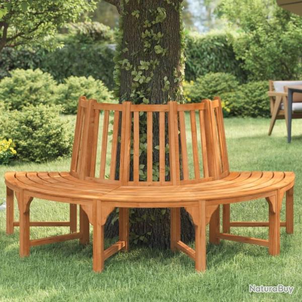 Banc demi-circulaire tour d'arbre �208cm bois massif eucalyptus