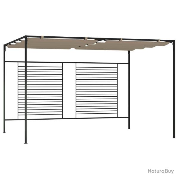 Belv�d�re avec auvent r�tractable 3x4x2,3 m Taupe 180 g/m�