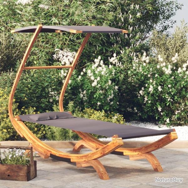 Lit repos et auvent 100x190x134cm Bois courb� massif Anthracite
