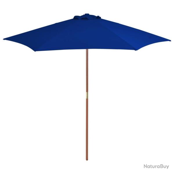 Parasol de jardin avec m�t en bois bleu 270 cm