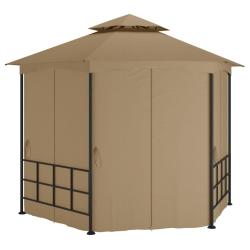 Belv&eacute;d&egrave;re avec parois 3,1x2,7 m Taupe