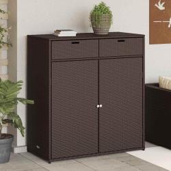 Armoire de rangement jardin marron 105x55x113 cm r&eacute;sine tress&eacute;e