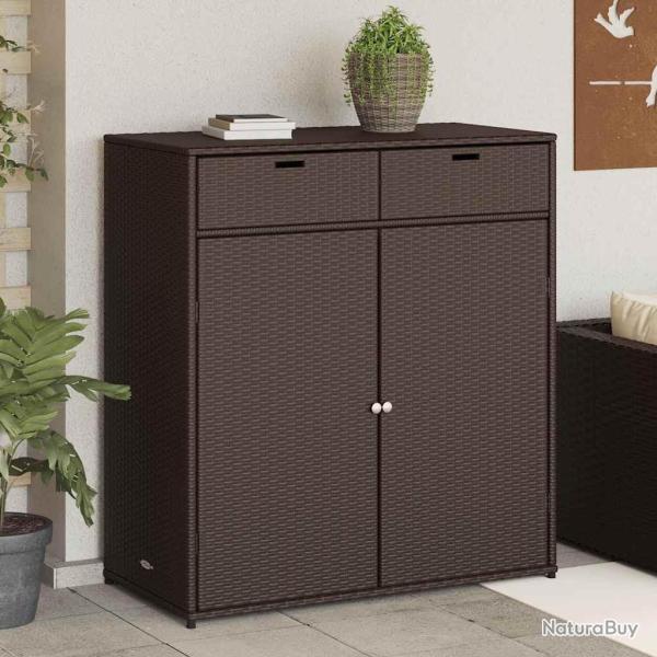 Armoire de rangement jardin marron 105x55x113 cm r�sine tress�e