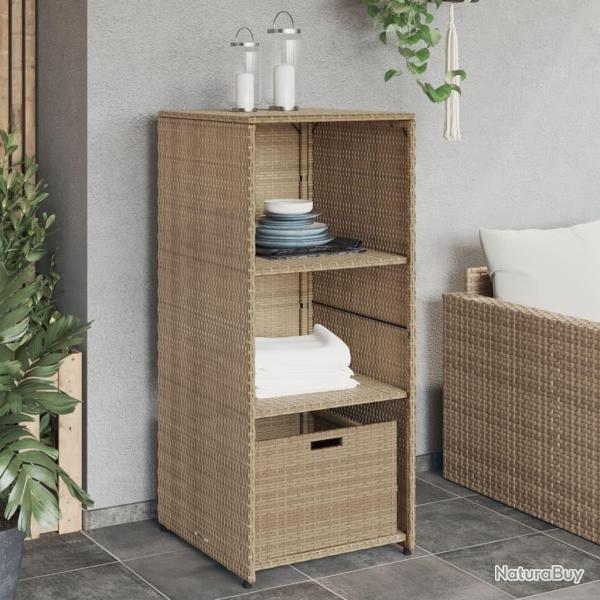 Armoire de rangement de jardin beige 50x55x115cm r�sine tress�e