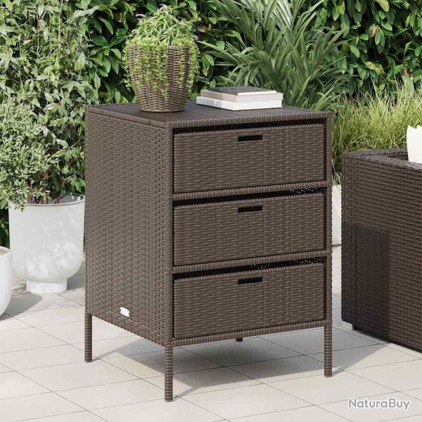 Armoire de rangement de jardin marron 55x59x80cm r�sine tress�e