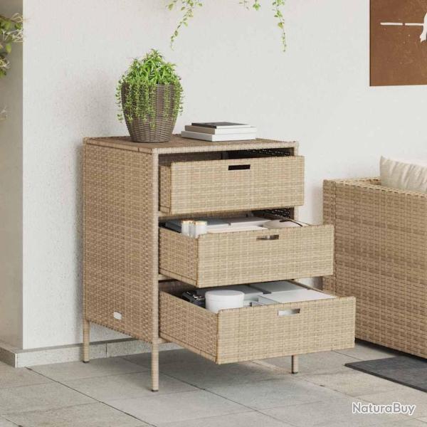 Armoire de rangement de jardin beige 55x59x80 cm r�sine tress�e