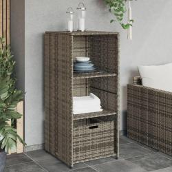 Armoire de rangement de jardin gris 50x55x115 cm r&eacute;sine tress&eacute;e