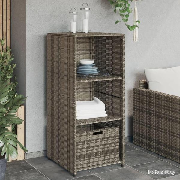 Armoire de rangement de jardin gris 50x55x115 cm r�sine tress�e