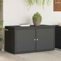 Armoire de rangement jardin noir 110x55x60,5 cm r&eacute;sine tress&eacute;e