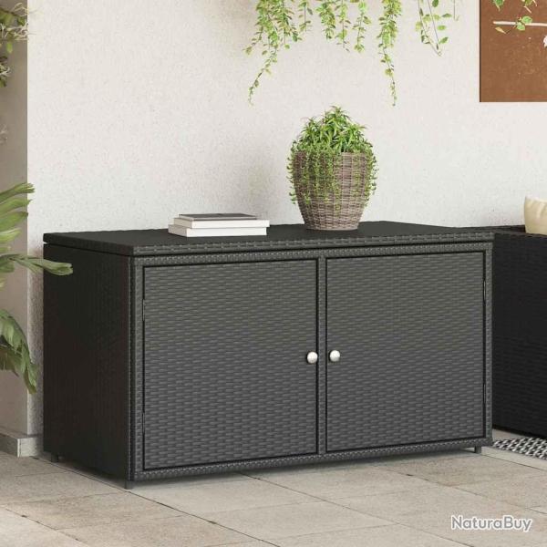 Armoire de rangement jardin noir 110x55x60,5 cm r�sine tress�e