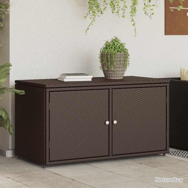Armoire de rangement jardin marron 110x55x60,5cm r�sine tress�e