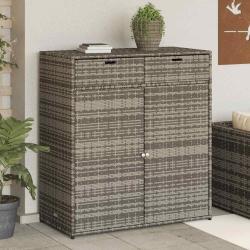 Armoire de rangement de jardin gris 105x55x113cm r&eacute;sine tress&eacute;e