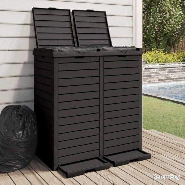 Poubelle d'ext�rieur noir 78x41x86 cm polypropyl�ne