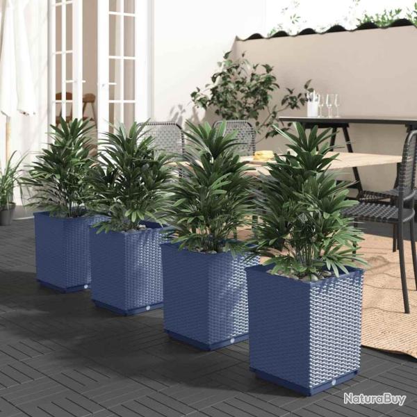 Jardini�res 4 pcs bleu gris 30x30x37 cm polypropyl�ne