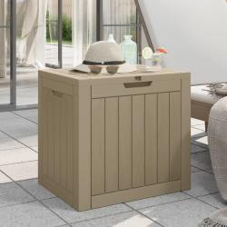 Bo&icirc;te de stockage de jardin gris 55,5x43x53 cm polypropyl&egrave;ne