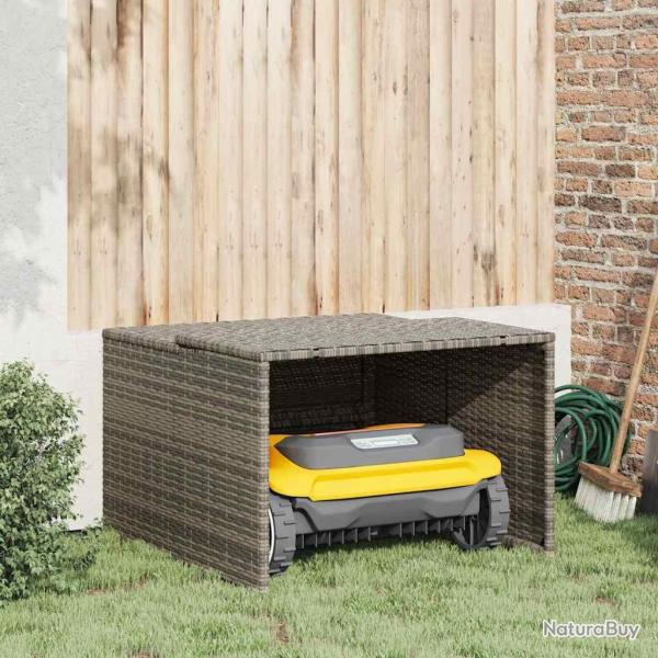 Garage pour robot tondeuse gris 86x90x52/57 cm r�sine tress�e