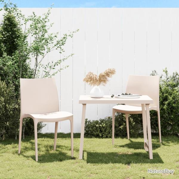Chaises de jardin lot de 2 cr�me 50x46x80 cm polypropyl�ne