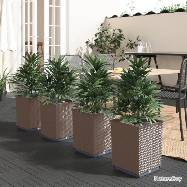 Jardini�res 4 pcs marron 30x30x37 cm polypropyl�ne