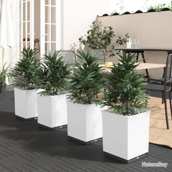 Jardini�res 4 pcs blanc 30x30x37 cm polypropyl�ne