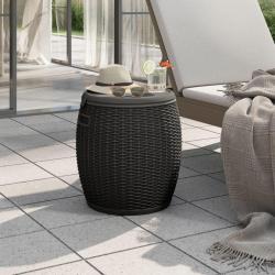 Bo&icirc;te de rangement de jardin 4 en 1 noir polypropyl&egrave;ne
