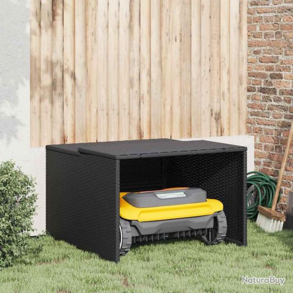 Garage pour robot tondeuse noir 86x90x52/57 cm r�sine tress�e