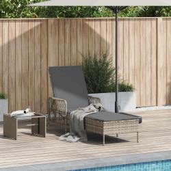 Transat Gris clair et gris fonc&eacute; 200 x 55 x 92 cm polyrotin
