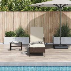 Transat Marron et cr&egrave;me blanche 55 x 200 x 92 cm polyrotin
