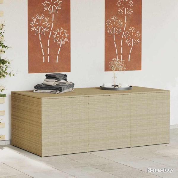 Bo�te de rangement de jardin m�lange beige 984L r�sine tress�e