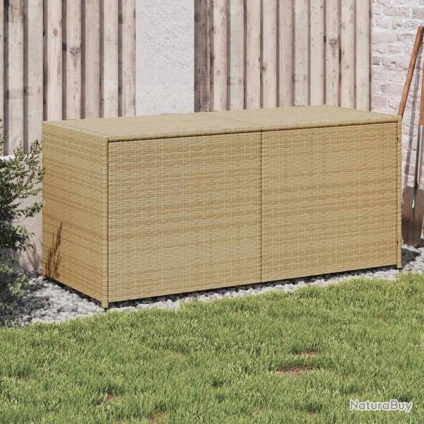 Bo�te de rangement de jardin m�lange beige 283L r�sine tress�e