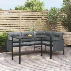 Table &agrave; manger de jardin anthracite 110x54x70 cm acier