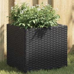 Jardini&egrave;re noir 36x30x32 cm r&eacute;sine tress&eacute;e
